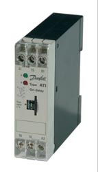 Danfoss (047H3093) Электронный таймер задержки включения ATI Однополюсный, время задержки 3-300 с, диапазон 24-220 В/ 50 Гц Danfoss (047H3093) Электронный таймер задержки включения ATI Однополюсный